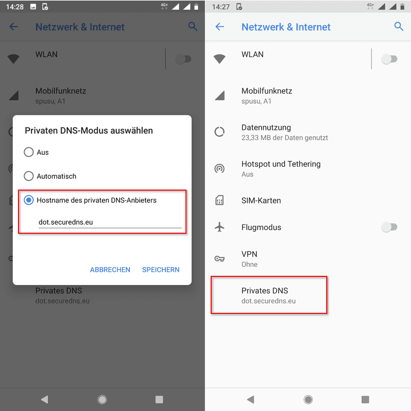DNS HTTPS Android